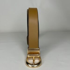Coach Reversible Leather Belt Tan Brown Black Gold Buckle Womens 44 CF267 India